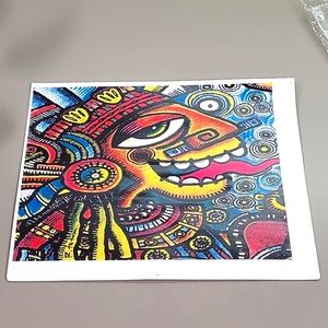 Signed Robert Tatum Tribal Chief Headdress Character Street Art Print